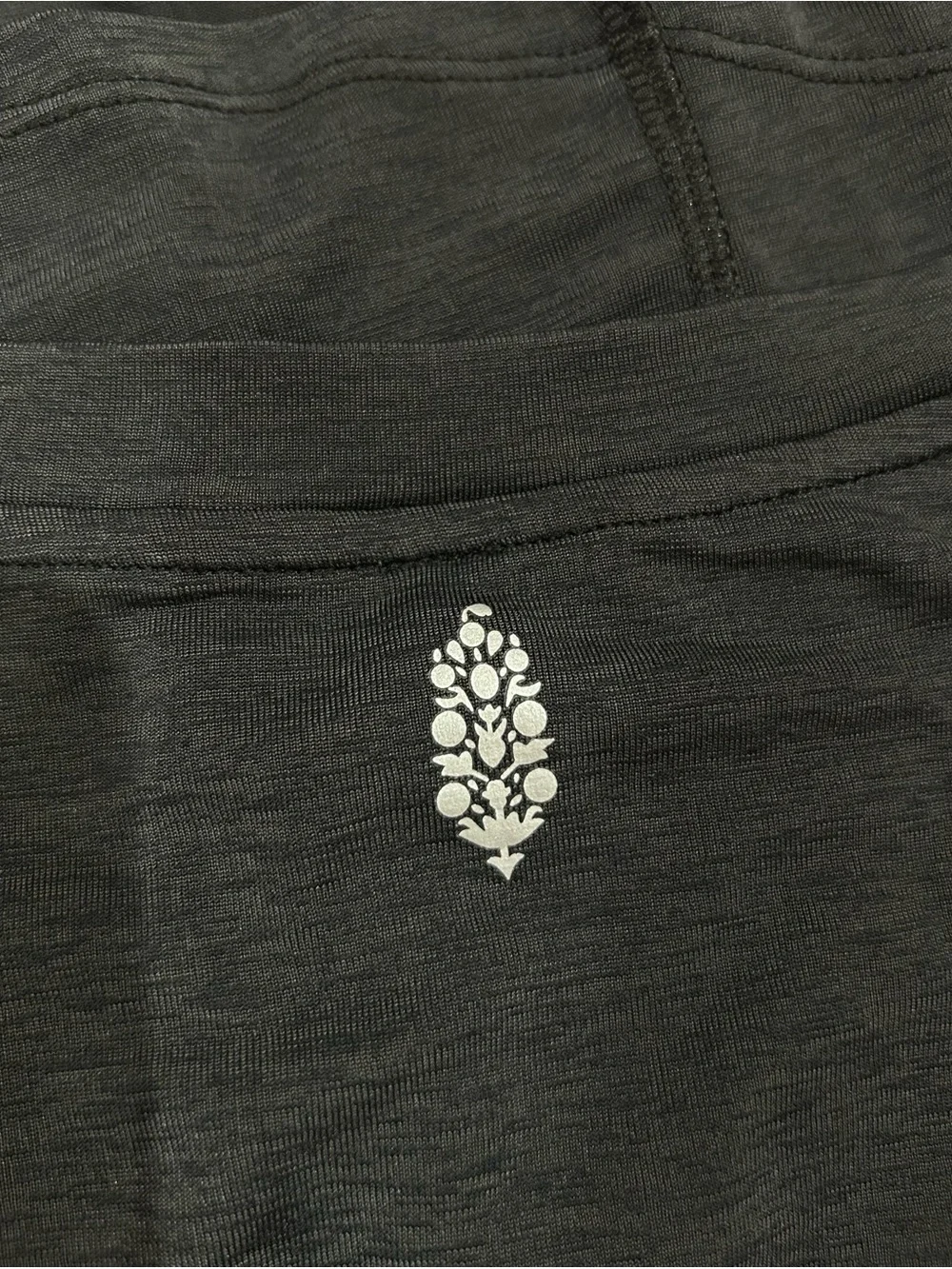 Free People Movement True North Gray Heather V-Neck Ruched Tee Shirt, Size M